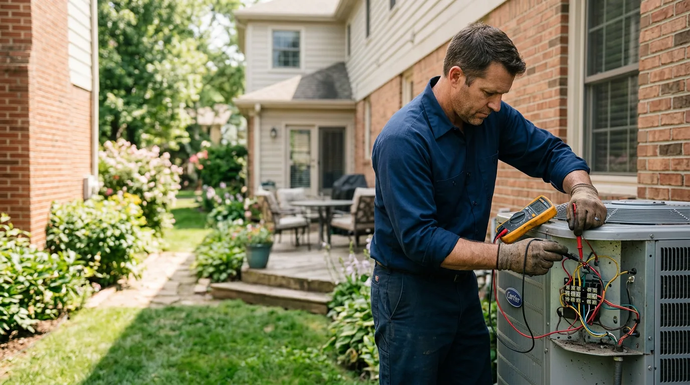 HVAC technician working near Cortland, NY